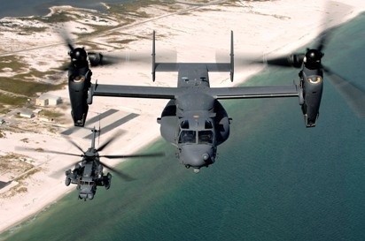 Air Force CV-22 and H-53 Pave Low