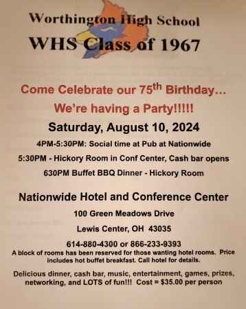 Worthington High School 75th. Birthday Party