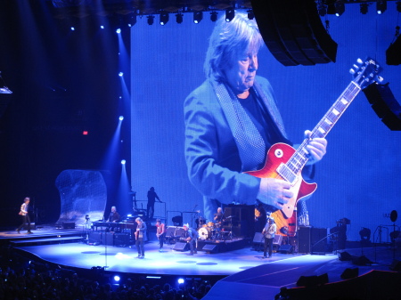 Mick Taylor on the big video screen.