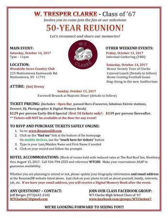 Invitation to 50th reunion