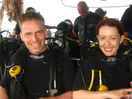 Melanie and Mark's first scuba dive, Thailand