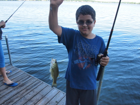 Grandson fishing on Minnietonka