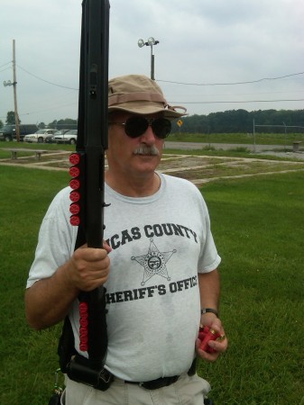 waiting to shoot in a 3-gun competition