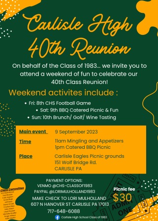Reunion details and payment information ...