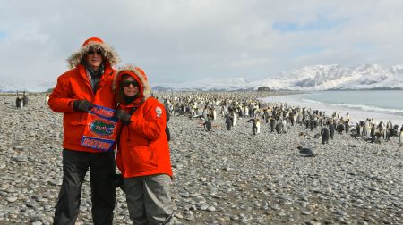 y husband and I in Antarctica