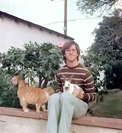 w/ Fenton (cat) & bunny, Westchester,  1979