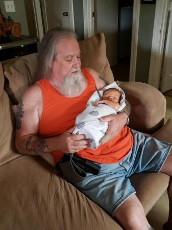 Me with my newborn grandson Sonny 