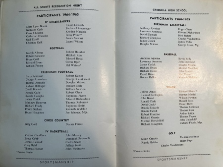 CHS sports participants, 1964-65