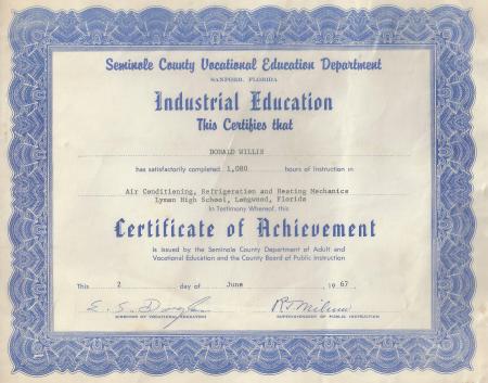 Industrial Education Certificate