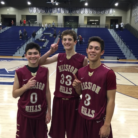 Jackson (middle) after completing undefeated l