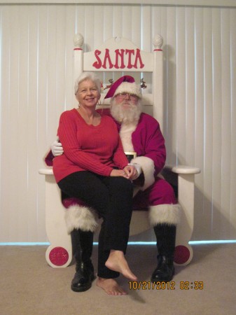 Mrs Santa on Santas lap