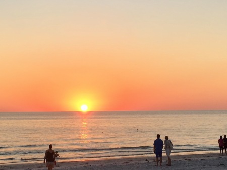 Enjoying sunset at the Tiki Bar