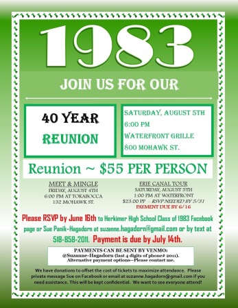 HHS Class of ‘83’- 40th Reunion