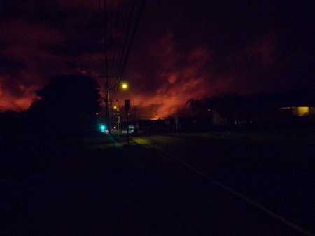 Volcanic eruption seen from Pahoa