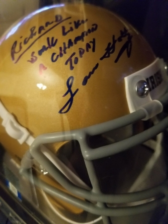 Lou Holtz ND helmet ''Work Like a Champion'