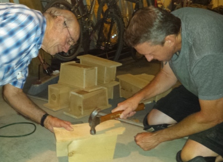 Len & Tom building Blue Bird houses