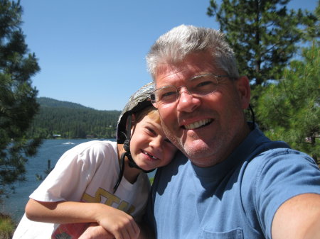 Mountain biking with Landon on the banks of the Spokane river, CDA Idaho