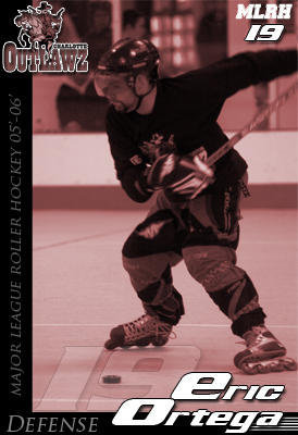 Eric Ortega's Pro roller hockey trading card