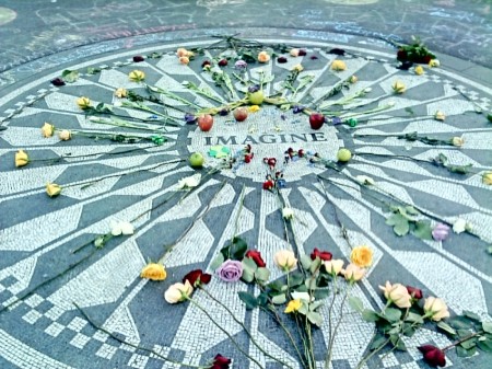 John Lennon tribute Central Park NYC.