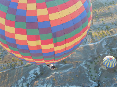 Floating over Cappadocia, Turkey