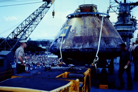 Unloading Apollo 11 off the USS Hornet