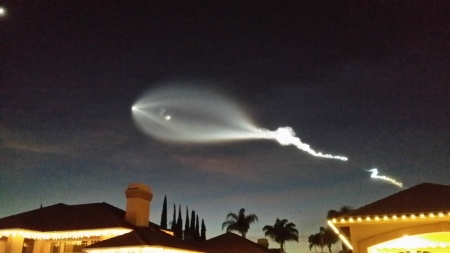 Upland view of SpaceX launch from Vandenberg