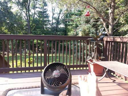 Me Enjoying a beautiful morning on my deck