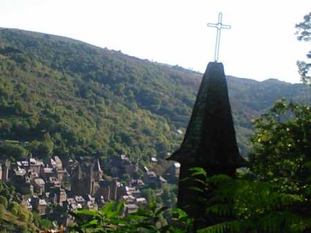 view of Conques from Ste. Foy chapel