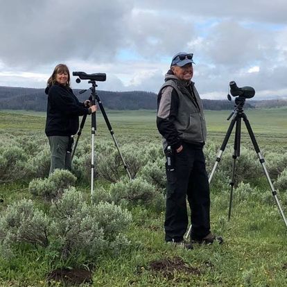 My husband & I in Yellowstone National Park