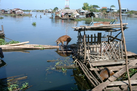 2007 floating village, Cambodia