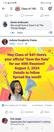 Josephine Frame's album, Class of '84 40th Reunion Updates 