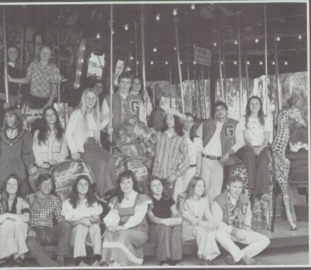 1974 Patriot Yearbook Staff with DJ