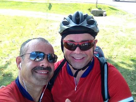 Pascal & Eric, end of 100K bike ride 2014