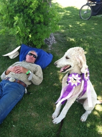 Dad and Boots Hard at Work, Mule Days Bishop