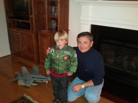 Carson in his new flight jacket