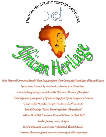 Denee Barr's album, African Heritage Howard County Orchestra