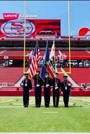 Nephew Colby presenting the colors 