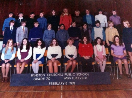 Grade 7C class photo, 1973-74