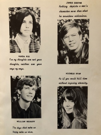 James Goethe's album, Prew School Yearbook 1970