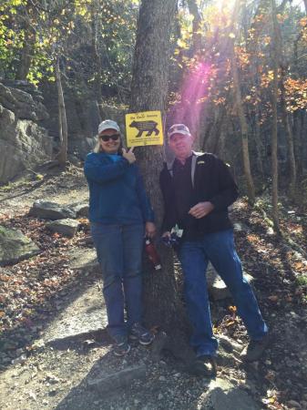 LeAnn and me hiking in Ozark Mountains