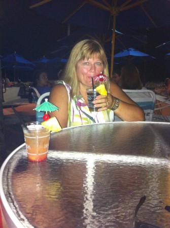 Enjoying a beverage in Hawaii 2013