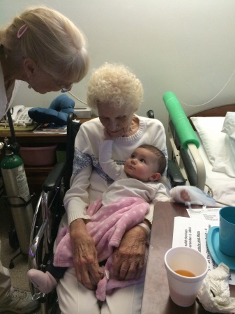 Special moment with Great-Gramma Shirley