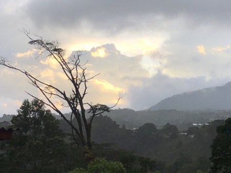 Sunset from our hotel in Boquete, Panama