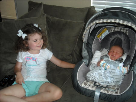Delilah and new brother, Sawyer-August 2012