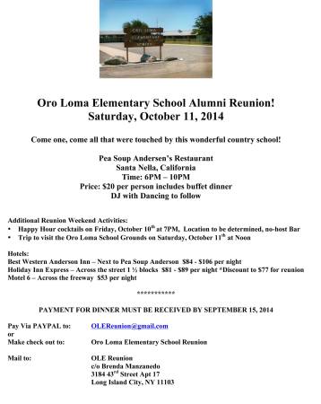 Oro Loma School Reunion