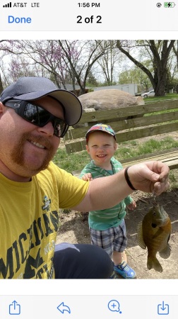 Bruiser 2 yearold grand son catches first fish