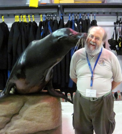 Don with Tyler the Sea Lion at Professional Animal Training Seminar, John G. Shedd Aquarium