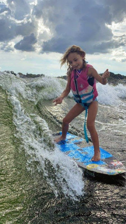 Lily Wake Surfing (1st grand baby).