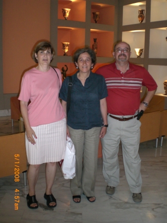 With sister Linda (left) in Sorrento, Italy