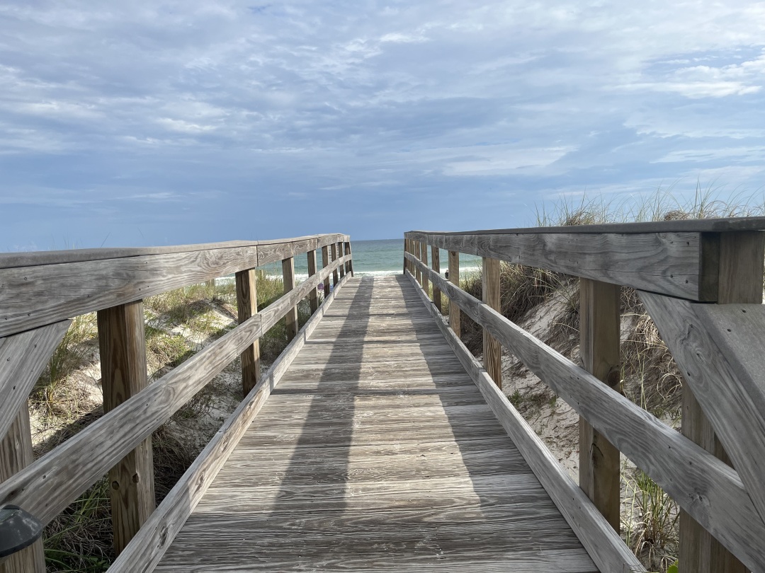 From our condo to the beach-only a few steps a